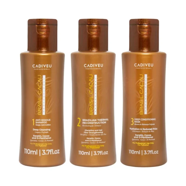 CA2 مجموعة العناية بالشعر التالف | بالكرياتين | مجموعة برازيل كاكاو 3×110 مل