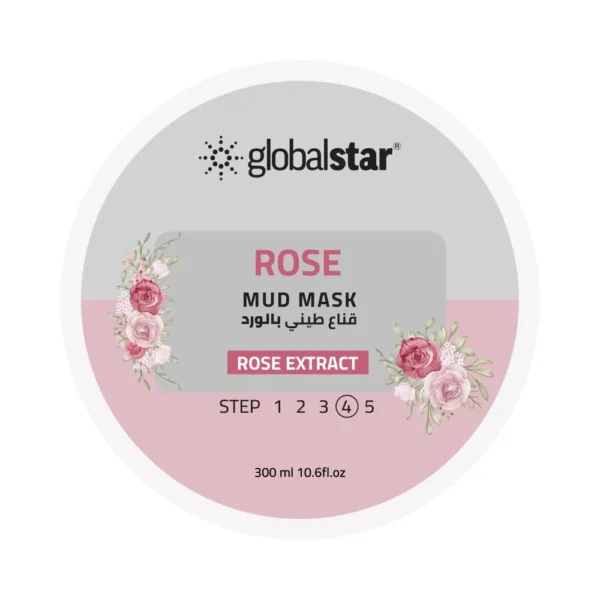 G2 قناع طيني بالورد لتفتيح وترطيب البشرة بالورد من جلوبال ستار (4) - 300 مل
