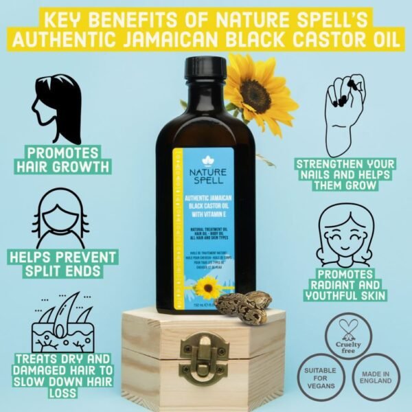 زيت الخروع نيتشر سبيل وفيتامين اي للشعر والجسم 150مل